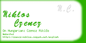 miklos czencz business card
